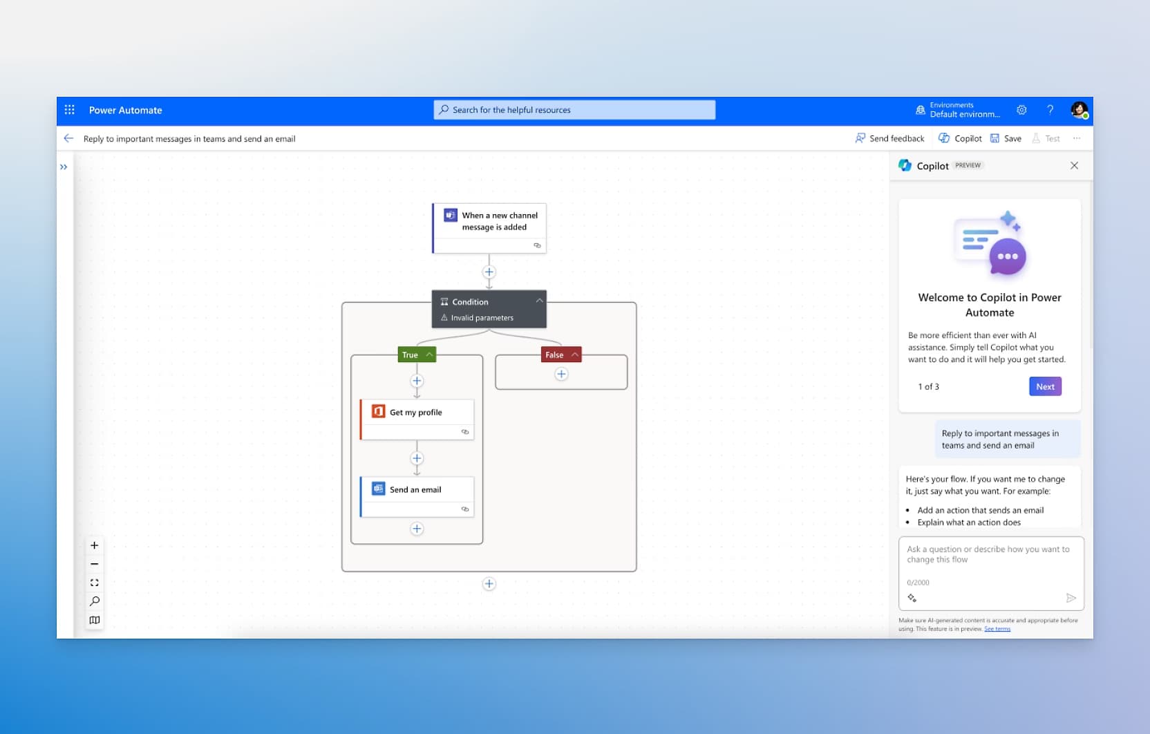 Creare automazioni con Copilot in Power Automate