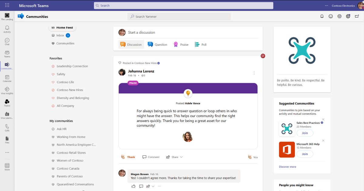Microsoft Yammer App Communities in Teams
