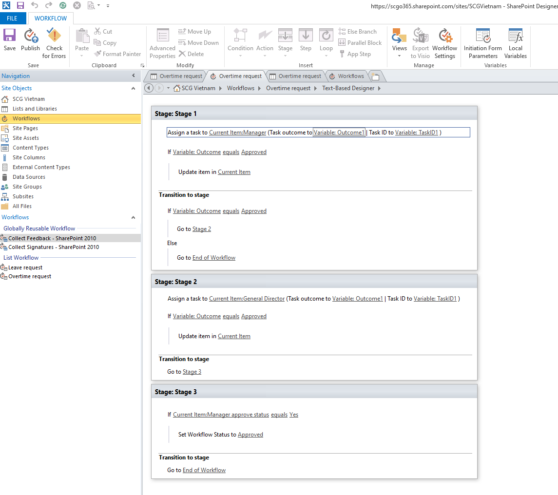 Creating an automation in SharePoint Designer